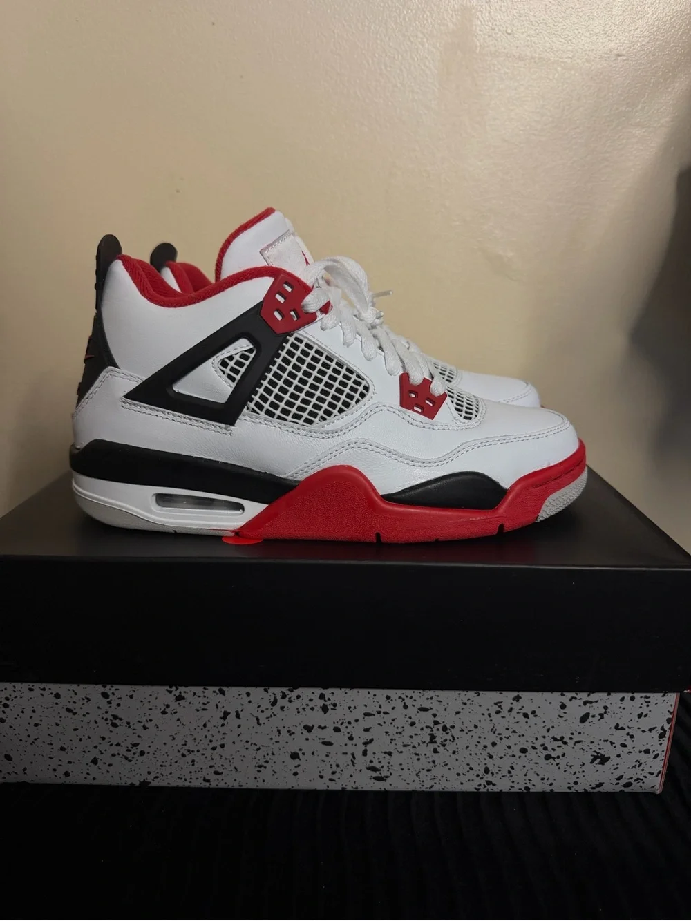 Jordan Air Jordan 4 Retro (GS) Box Label - Black and White